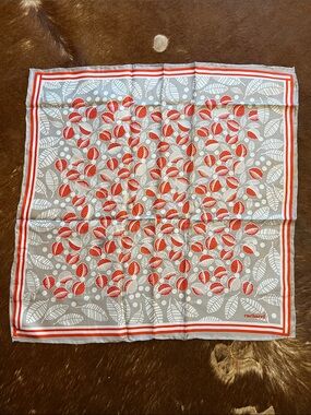 Cacharel Vintage Floral print tree leaves Scarf Silk Square Rolled Hem 20"*20"